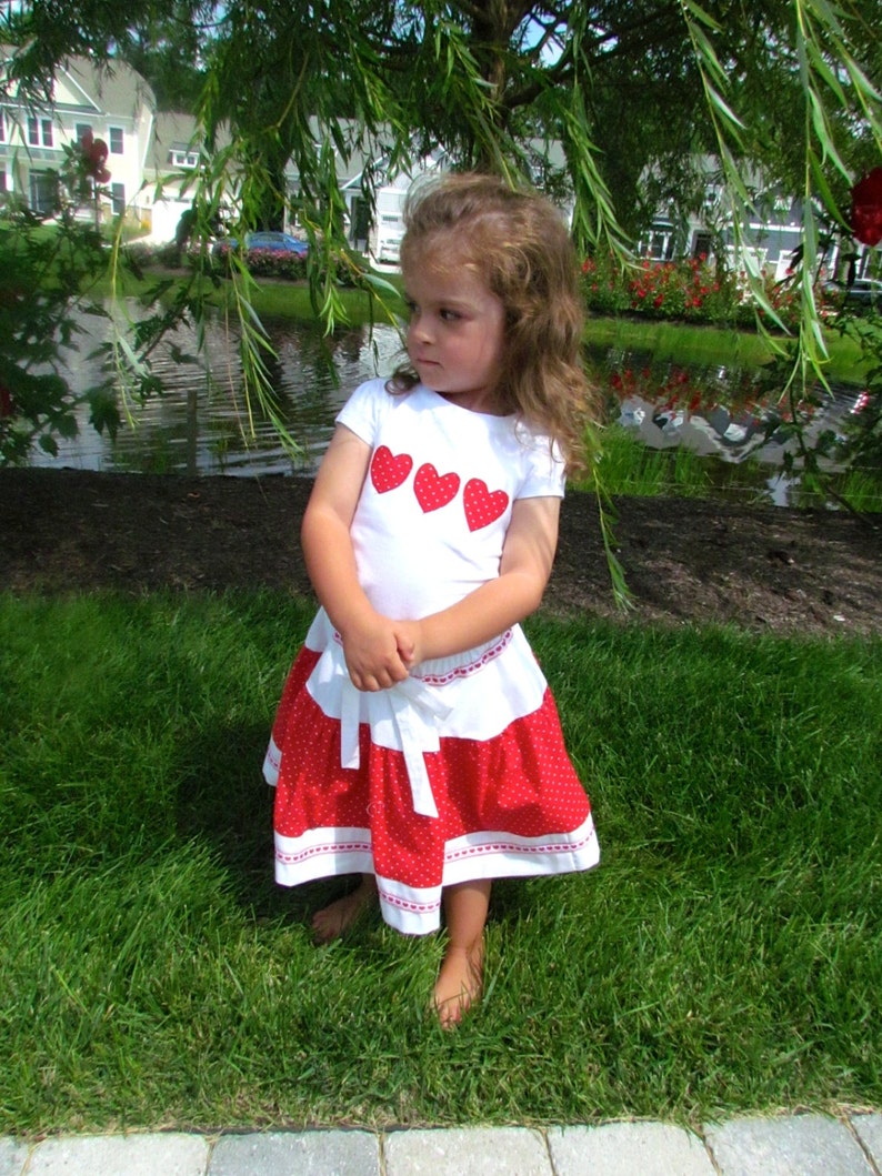 Girls Hearts and Cupcake Skirt with Embellished T-Shirt image 3