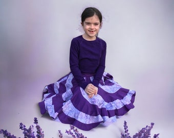 Purple Batik Twirl Skirt