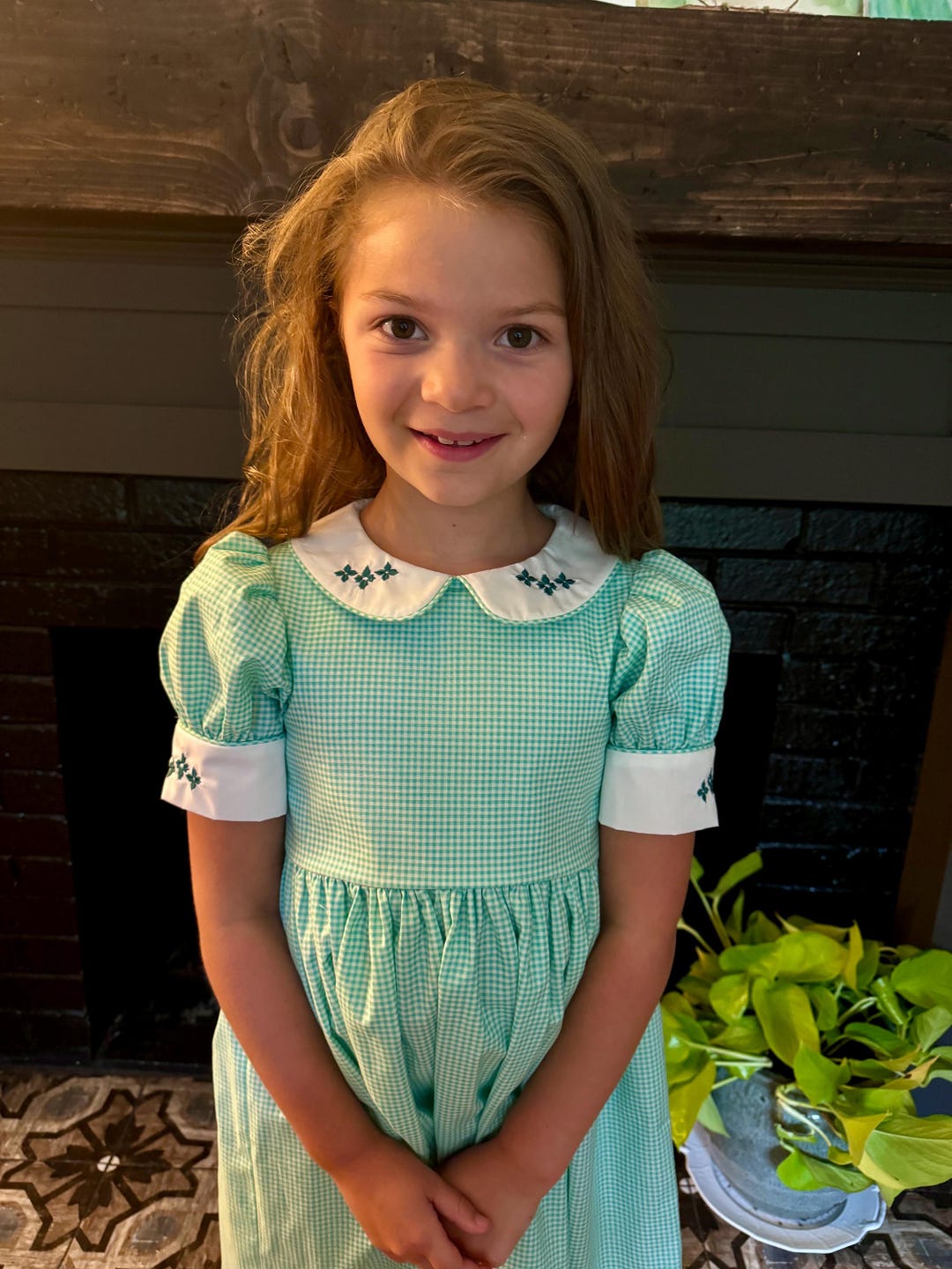 Trend4us Vintage Gingham Button Detail Fit & Flare Dress