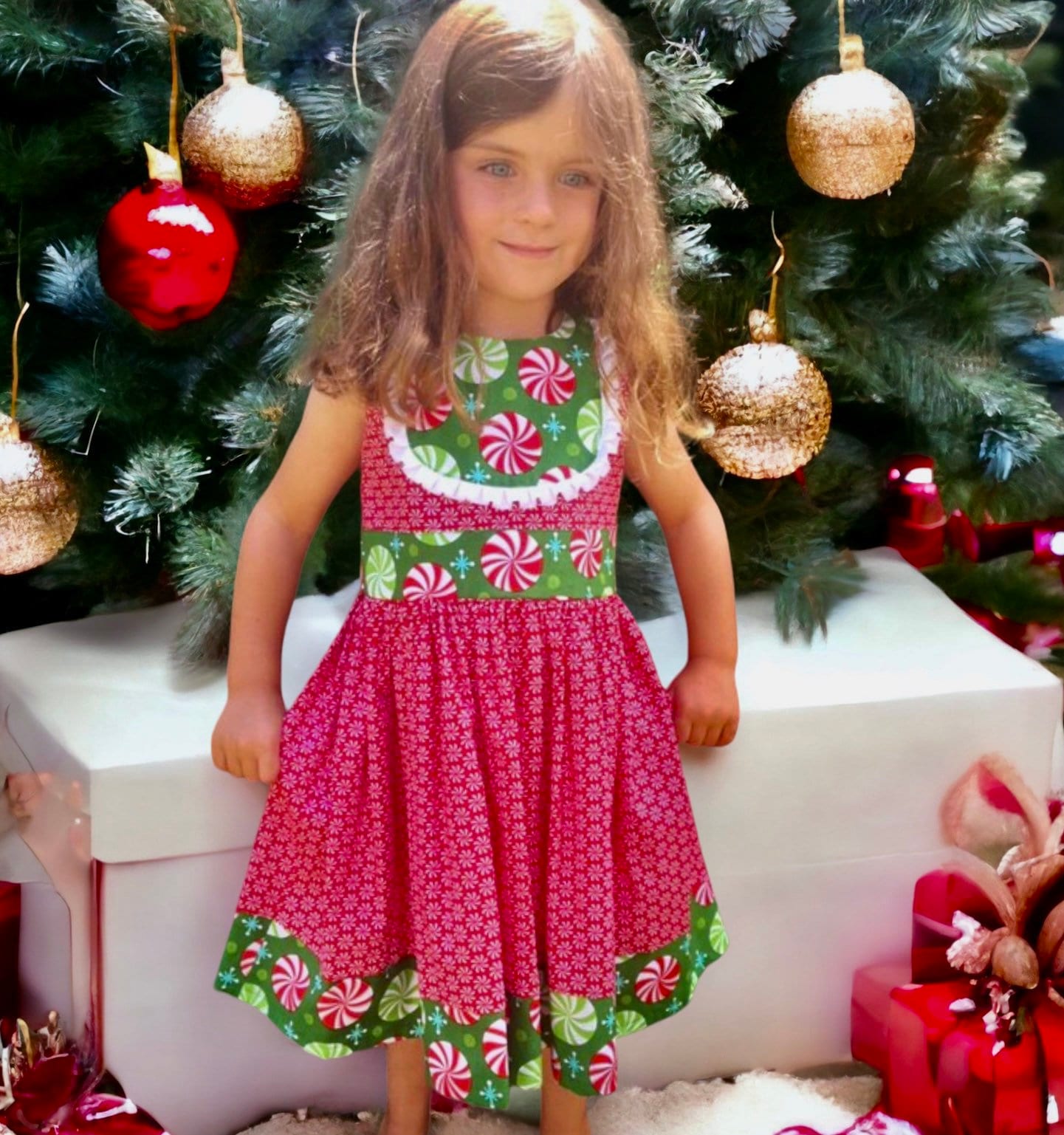 peppermint christmas dress Pepperment Candy Holiday Green dress
