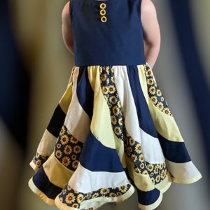 navy blue sunflower dress Sunflower Dog Dress | Dog Wedding Dress | Yellow & Navy Blue Flower Girl  Dog Dress | Country Wedding | XS- 3XL | the Dorothy