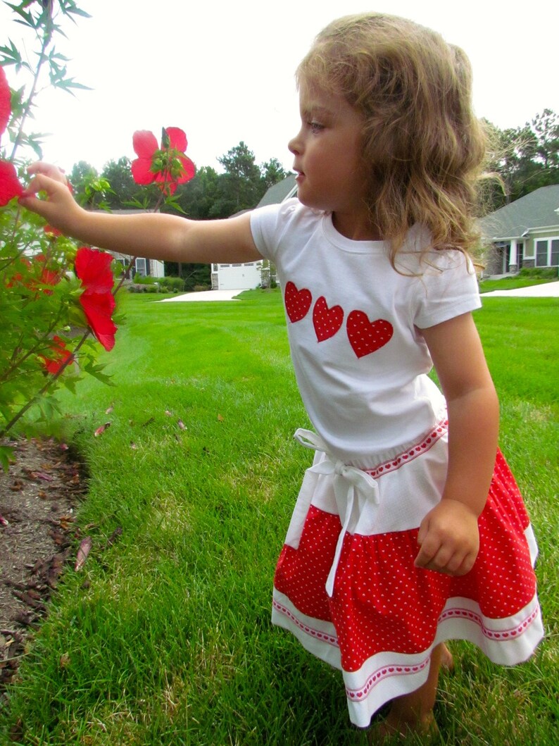 Girls Hearts and Cupcake Skirt with Embellished T-Shirt image 1