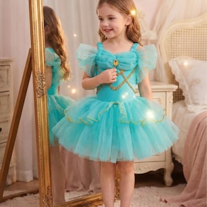 Disfraz De Princesa Jasmine Con Falda De Tul – Conjunto De Algodón Y Tul Para Niñas De 2 A 8 Años, Ideal Para Halloween Y Cumpleaños
