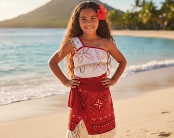 Girls Princess Moana Cosplay Costume / Toddler Ocean Costume Dress for Party & Halloween