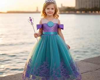 Girls Princess Mermaid Cosplay Costume / Ariel Dress For Toddler