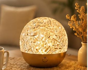 Luxury Water Ripple LED Lamp, Crystal Night Light, Aurora Ambient Bedroom Decor, Modern Mood Lighting, Unique Gift