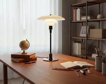 Nordic Glass Table Lamp, Minimalist Scandinavian Lighting for Modern Bedroom & Living Room Décor, Elegant Bedside Light