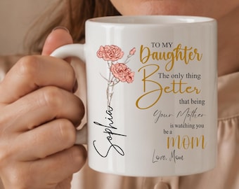 Personalized Ceramic Mug, Custom Name Coffee Cup, Mother's Day Gift