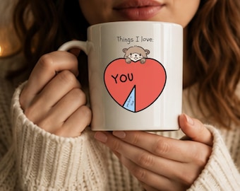 Things I Love Mug, Romantic Coffee Cup, Couple Anniversary Gift
