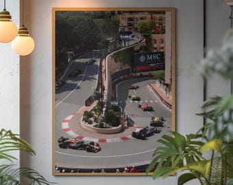 Monaco Grand Prix Poster | Fancy Formula 1 Wall Art Print | Iconic Street Circuit Aesthetic Decor | Modern Editorial Room Art Poster