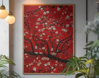 Sakura Tree Poster | Japanese Cherry Blossom Wall Art Print | Soft Pink Botanical Aesthetic Decor | Modern Editorial Room Art Poster