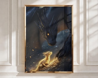 Fourth Wing Poster | Epic Dragon Rider Wall Art Print | The Empyrean Fantasy Aesthetic Decor | Modern Editorial Room Art Poster