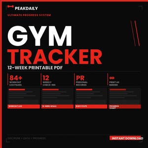 Workout Tracker | Strength Training Log, Sets Reps Weight Planner (PDF)