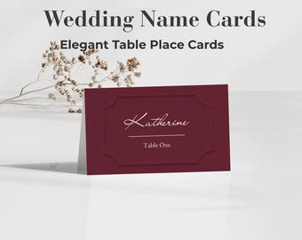 Tuscan Wedding Place Cards Template | Printable Canva Escort Cards | Editable Name Cards | Italian Vineyard Table Cards