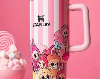 Stanley x LoveShackFancy 40oz Tumbler, Pink Stripe Monster Bunny Travel Mug