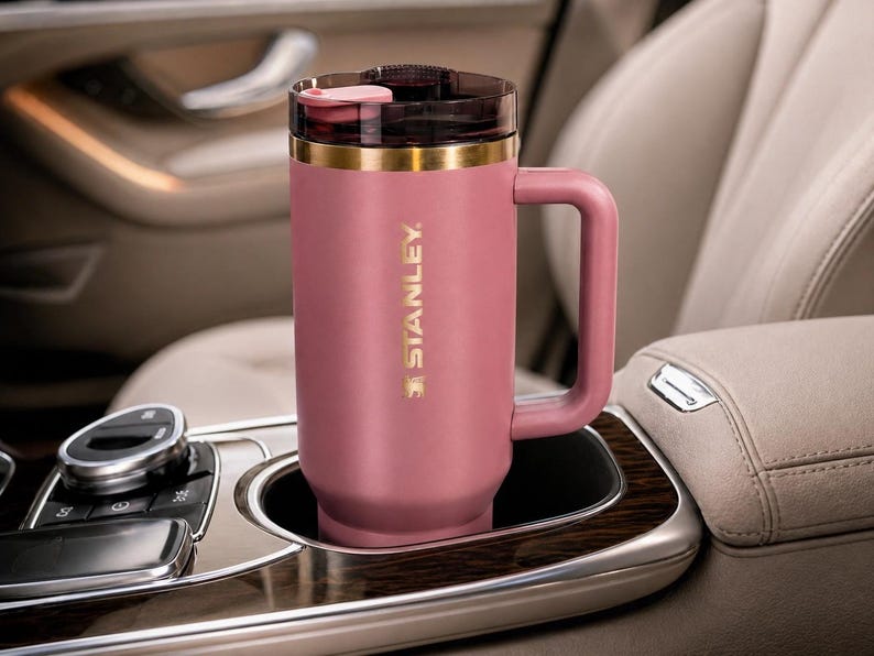 Stanley 40oz Quencher Tumbler, Dusty Pink Gold, FlowState Lid, Travel Mug bild 2