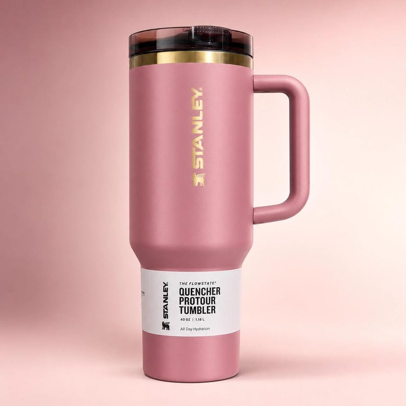 Stanley 40oz Quencher Tumbler, Dusty Pink Gold, FlowState Lid, Travel Mug bild 1