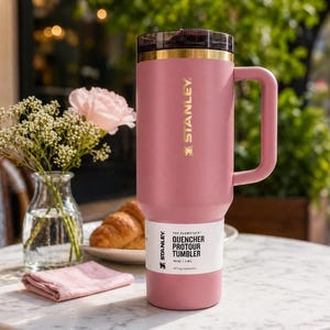 Stanley 40oz Quencher Tumbler, Dusty Pink Gold, FlowState Lid, Travel Mug bild 5
