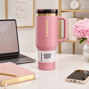 Stanley 40oz Quencher Tumbler, Dusty Pink Gold, FlowState Lid, Travel Mug bild 4