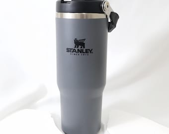 Stanley 30oz Matte Gray Stainless Steel Vacuum Insulated Travel Tumbler with Flip Straw & Handle