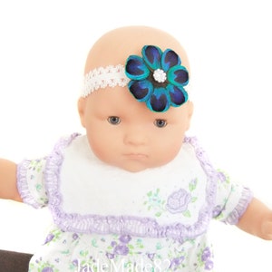 Peacock Feather Flower Headband, Baby Girl, Peacock Headband, Stretchy Peacock Feather Headband, Baby Hair Accessories, Newborn Headband