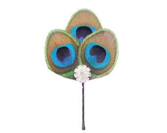 Peacock feather haarspeld, Peacock bruiloft haaraccessoires