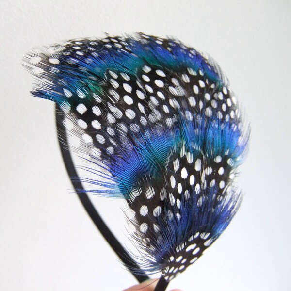 Peacock Headband Black White Blue Peacock Feather Headband Peacock Feather Hair Accessories Fascinator