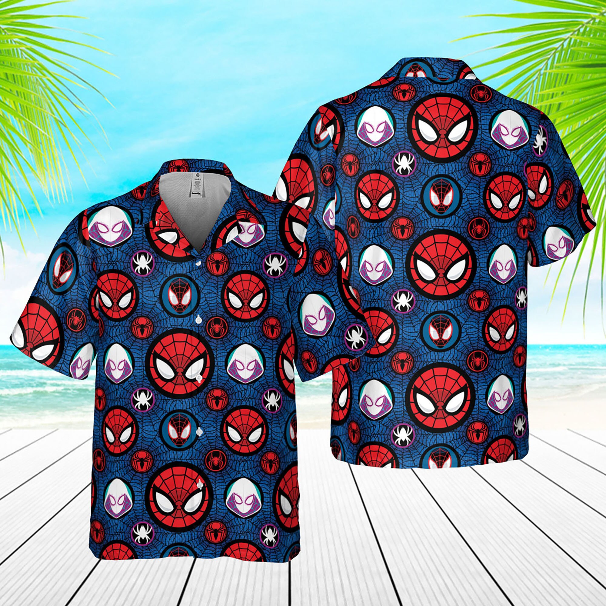 Discover Camisa Hawaiana Spiderman The Spiderverse Universo, Spiderman Vacaciones de Verano, Superhéroe Merch Unisex