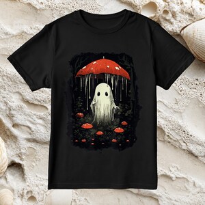 Geist Pilz Regenschirm PNG, Gruseliger Wald Fliegenpilz, Halloween Cottagecore Design