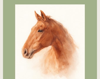 Custom Horse Watercolor Portrait