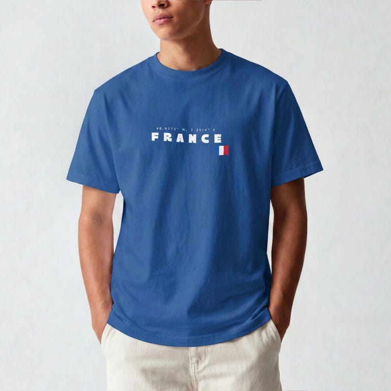 France Soccer Tee, Streetwear Fan Gift, Paris Coordinates Shirt, World Cup 2026 image 1