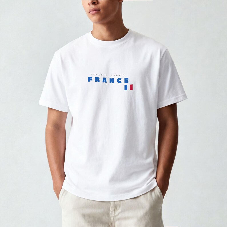 France Soccer Tee, Streetwear Fan Gift, Paris Coordinates Shirt, World Cup 2026 image 4