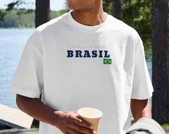 Brazil Soccer Tee, Streetwear Fan Gift, Copacabana Beach Coordinates Shirt, World Cup 2026