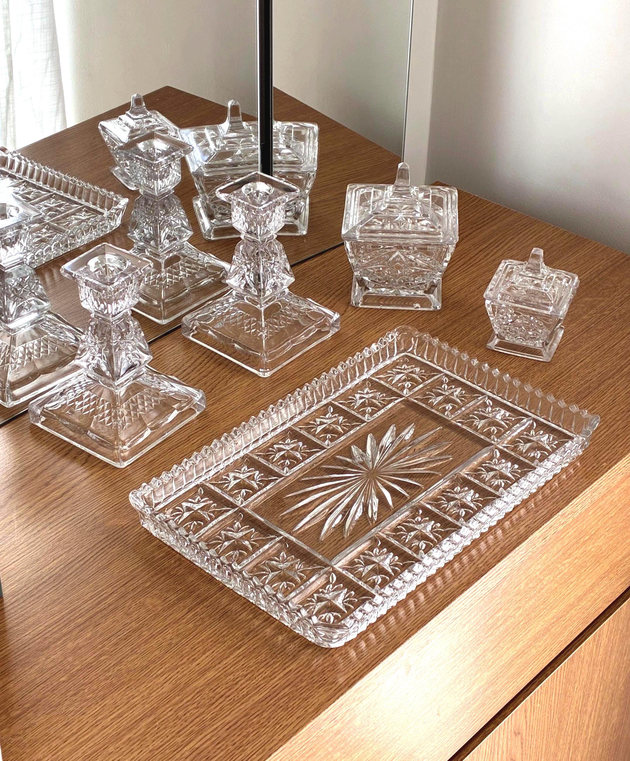 Glass Vanity Set - Etsy UK