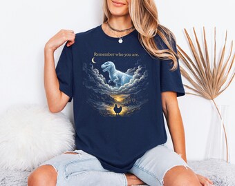Funny Dinosaur Graphic Top, Remember Who You Are Tee, Biology Teacher Present, Trex Chicken Evolution, Gag Gift For Paleontologist Present