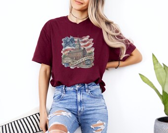 USA History Heritage Culture Classic Design, Freedom Legacy Independence Freedom, Birthplace Of A Nation Graphic Tee, Unisex T-Shirt