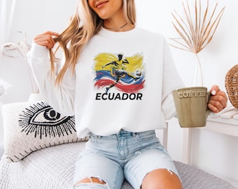 Ecuadorian Football Supporter Gift, Ecuador Soccer Fan Player Shirt, South America Pride Flag Graphic Tee, Unisex T-Shirt
