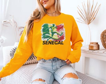World Tournament Supporter Gift, Senegal Football Fan Soccer Shirt, Patriotic Graphic Tee, Player Sports Jersey Style Unisex T-Shirt