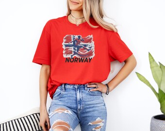 Patriotic World Tournament Supporter Gift, Norway Soccer Shirt, Sports Jersey Style Graphic Player, Football Fan Unisex T-Shirt