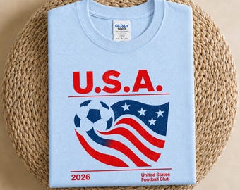 USA Soccer Fan Tee, 2026  Shirt, Patriotic American Match Day Top