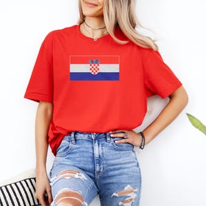 Soccer 2026 World USA #4 Croatia Jersey Style Football Inspired Graphic Tee, 2-Sided Casual Player Croatian Tribute Design Unisex Tshirt image 2