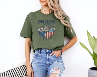 Patriotic 1776-2026 Anniversary Graphic Tee, 250 Years American Heritage Tribute Freedom Inspired Gift Casual Style Unisex T-Shirt