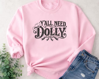 Y'all Need Dolly Sweatshirt, Classic Heavyweight Western Bow & Hat Pullover, Retro Country Cowgirl Crewneck, Nashville Bachelorette Gift