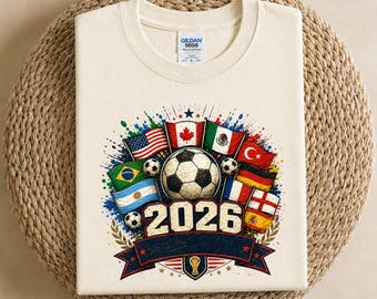2026 Tee, Global Soccer Flags Shirt, International Football Fan Outfit