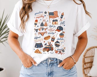 Comfort Colors July Fourth Ally Tee, Progressive Patriotic Protest Shirt