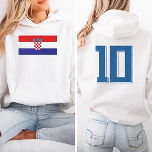 Croatia #10 Soccer 2026 World USA Tribute Design, Jersey Style Football Inspired Graphic Tee, 2-Sided Casual Player Croatian Unisex Tshirt image 4