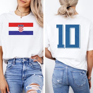 Croatia #10 Soccer 2026 World USA Tribute Design, Jersey Style Football Inspired Graphic Tee, 2-Sided Casual Player Croatian Unisex Tshirt image 7