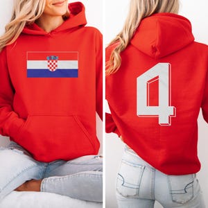 Soccer 2026 World USA #4 Croatia Jersey Style Football Inspired Graphic Tee, 2-Sided Casual Player Croatian Tribute Design Unisex Tshirt image 11
