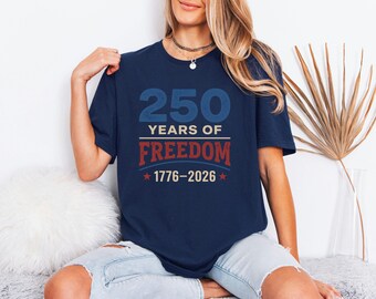 Vintage 2026 Apparel, July 4th Gift For Dad, America 250th Birthday Shirt, Years Of Freedom Top, Distressed 1776 Graphic Tee