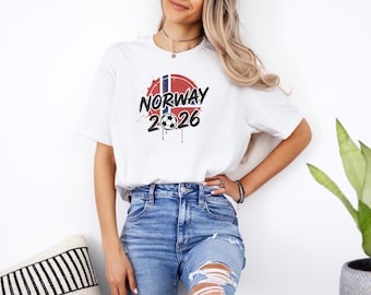Patriotic World Tournament Logo Gift, Norway Football Fan Shirt, Soccer Jersey Style Sports Graphic Tee, Unisex TShirt